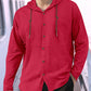 Men's Fashion Casual Beach Hooded Long Sleeve Fitted Shirt, Breathable Lightweight Linen Shirt