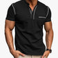 Men's Short Sleeve T-Shirt Henley Shirt Casual Summer T-Shirt Basic Round Neck Button Down Pocket