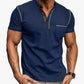 Men's Short Sleeve T-Shirt Henley Shirt Casual Summer T-Shirt Basic Round Neck Button Down Pocket