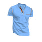 Men's Short Sleeve T-Shirt Henley Shirt Casual Summer T-Shirt Basic Round Neck Button Down Pocket