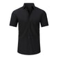 Mens Muscle Fit Dress Shirts Casual Button Down Shirt Short Sleeve Wrinkle-Free Shirts