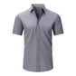 Mens Muscle Fit Dress Shirts Casual Button Down Shirt Short Sleeve Wrinkle-Free Shirts
