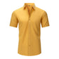Mens Muscle Fit Dress Shirts Casual Button Down Shirt Short Sleeve Wrinkle-Free Shirts