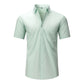 Mens Muscle Fit Dress Shirts Casual Button Down Shirt Short Sleeve Wrinkle-Free Shirts