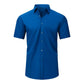 Mens Muscle Fit Dress Shirts Casual Button Down Shirt Short Sleeve Wrinkle-Free Shirts