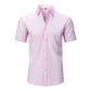 Mens Muscle Fit Dress Shirts Casual Button Down Shirt Short Sleeve Wrinkle-Free Shirts