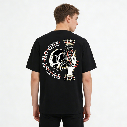 Trust No One Skull Hand Graphic Organic Cotton Unisex T-Shirt