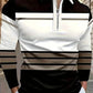 Men's Long Sleeved Zipper Collar Shirt Striped Fashion Polo Shirt Collar