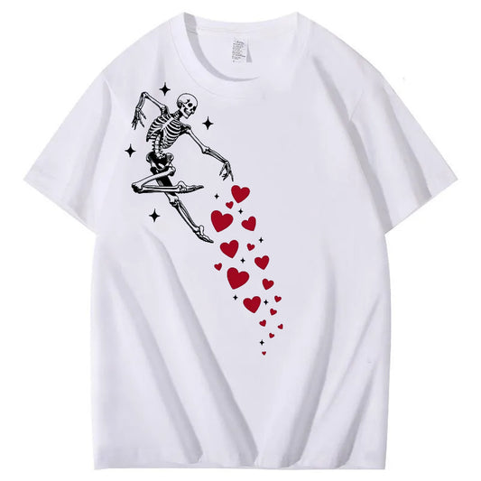 Valentine's Skull Love Crew Neck T-Shirt