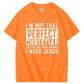 I Need Jesus  Pattern Print 100%Cotton T-Shirt