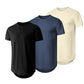 Men's 3-Pack Cotton Hipster Hip Hop Longline Crewneck T-Shirt, Men's Casual T-Shirts