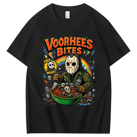 Voorhees Bites Halloween 100% Cotton T-Shirt
