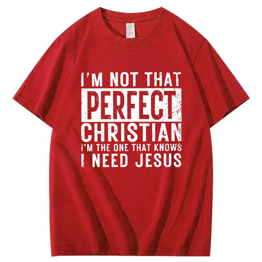 I Need Jesus  Pattern Print 100%Cotton T-Shirt
