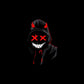 Evil Emoji Skull in Cloak Graphic Black Print T-Shirt
