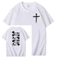 Jesus The Way The Truth The Life  Pattern Print Crew Neck T-Shirt