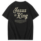 Jesus Is King Pattern  Print Cotton T-Shirt