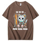Halloween Funny  Cat Lovers Ch Ch Ch Pattern 100% Cotton  T-Shirt