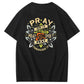 Pray Pattern Print 100%Cotton T-Shirt