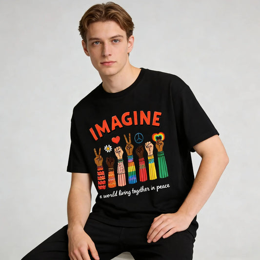 Hate Never Made Any Nation Great Peace Floral Organic Cotton Unisex T-Shirt