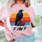 F-Caw-F Funny Crow Shirt, Black Crow Moonlit Raven Unisex T-shirt