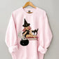 Halloween Little Witch Girl Cat Sweatshirt