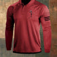 Skull Print Raglan Long Sleeve Polo Shirt