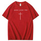 Jesus Loves You Pattern Print Crew Neck T-Shirt