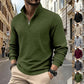 Men's Solid Color Waffle Weave Pullover Sweatshirt