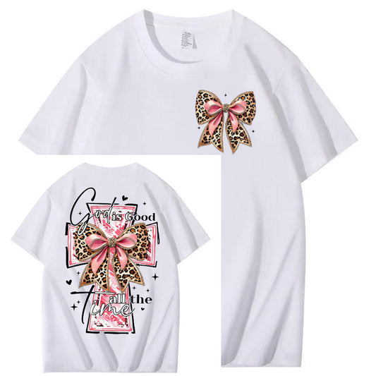 God Is Good All The Time Pattern Print 100%Cotton T-Shirt