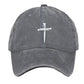 Christian Cross Pattern Washed And Distressed Hats