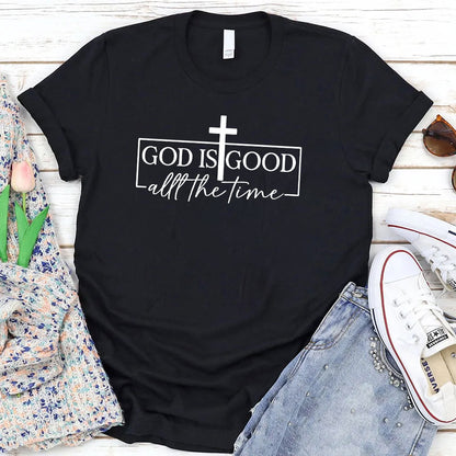 God Is Good All The Time Pattern Round-Neck T-Shirt