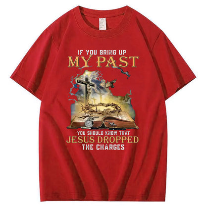 Bring Up My Past  You Should Know That  Pattern Print Crew Neck T-Shirt