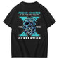 Gen X Skull Pattern 100%Cotton T-Shirt