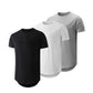 Men's 3-Pack Cotton Hipster Hip Hop Longline Crewneck T-Shirt, Men's Casual T-Shirts