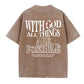 White God All Things Are Possible  Washed And Distressed Pattern Crew Neck T-Shirt