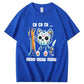 Halloween Funny  Cat Lovers Ch Ch Ch Pattern 100% Cotton  T-Shirt