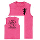 Jesus Made Me A Fisherman  Pattern Sleeveless Cotton Washed Printed Loose Vest