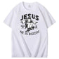Jesus He is Rizzin' Funny Pattern Print Crew Neck T-Shirt