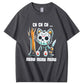Halloween Funny  Cat Lovers Ch Ch Ch Pattern 100% Cotton  T-Shirt