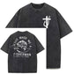 Jesus Made Me A Fisherman Pattern Washing And Aging Process Crew Neck T-Shirt