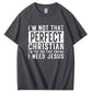 I Need Jesus  Pattern Print 100%Cotton T-Shirt