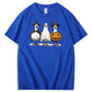 Halloween Boo Ghost Goose Pattern  Print 100%Cotton T-Shirt