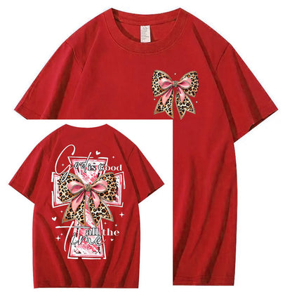 God Is Good All The Time Pattern Print 100%Cotton T-Shirt