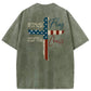 Stand For The Flag Kneel For The Cross 4th Of July Washed T-Shirt