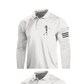 Skull Print Raglan Long Sleeve Polo Shirt