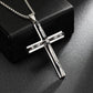 Vintage Casual Wave Cross Necklace 26345215TO