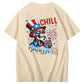 Chill The Fourth Out  Skull Pattern  Print 100%Cotton T-Shirt