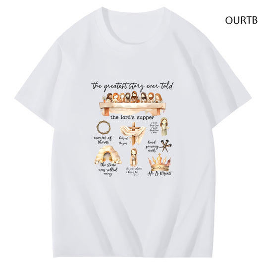 The Greatest Story Ever Told The Lord's Supper Art Pattern Print T-Shirt