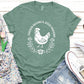 Chicken Raising&Jesus Parising Pattern Round-Neck T-Shirt