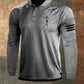 Skull Print Raglan Long Sleeve Polo Shirt
